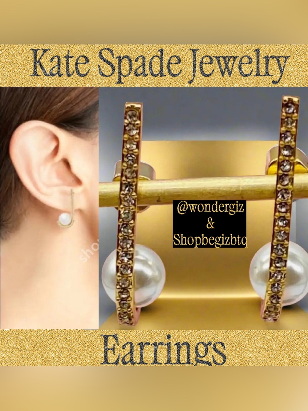Kate Spade Authentic Imitation Pearl Drop Earrings